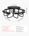 Vevor Picnic Table Outdoor Steel Frame with Umbrella Hole Seats 6-8 People Weather-Resistant New