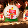 4 feet Christmas inflatable snow globe with Santa and snowman, showcasing a colorful road sign, perfect for holiday.
