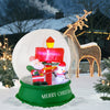 4 feet Christmas inflatable snow globe showcasing a Santa and snowman with a decorative road sign, perfect for holiday.
