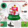 4 feet Christmas inflatable snow globe featuring Santa and snowman, with bright LED lights for festive outdoor.