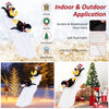 4 feet Christmas penguin decor with snowy slide, featuring 130 LED lights and weatherproof fabric for indoor or outdoor.