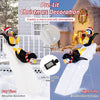 4 feet Christmas penguin decor on snowy slide with 130 LED lights, perfect for festive indoor or outdoor decoration.