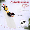 4 feet Christmas penguin ice skating decor on snowy slide with 130 LED lights, perfect for indoor or outdoor holiday.