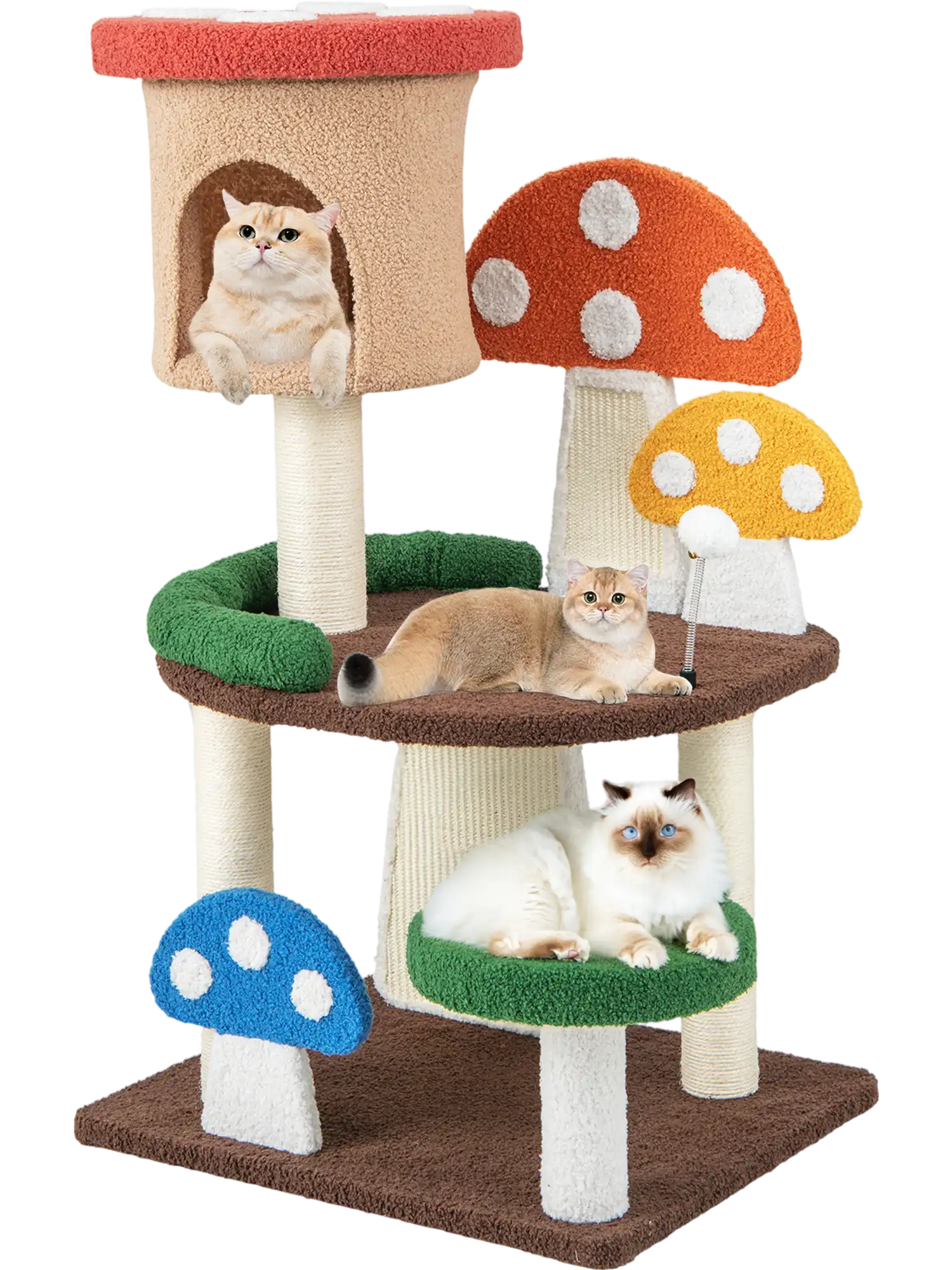 Costway 4-In-1 Mushroom Cat Tree Condo Sisal Posts 94768321 New