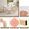 Set of 4 multicolor bentwood stackable stools with rounded tops, featuring a waterproof surface for easy maintenance.