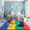 4-Panel PU Leather Folding Exercise Mat with Carrying Handles-Multicolor - Gallery View 1 of 11