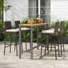 Set of 4 Patio Wicker Barstools with Seat Cushion and Footrest-Set of 4 - Gallery View 1 of 8