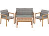 4-Piece Patio Furniture Set with Loveseat Single Chairs and Coffee Table