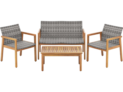 Costway 4-Piece Patio Furniture Set Loveseat Chairs Coffee Table 12839546 New