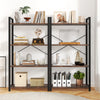 4-tier industrial bookshelf in rustic brown with heavy-duty metal frame, perfect for displaying books and decor.