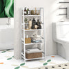 47.5 Inch 4-Tier Multifunctional Bamboo Bookcase Storage Stand Rack-White - Gallery View 1 of 9