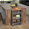 4-Tier Rolling Storage Cart Slim Kitchen Cart on Wheels with Open Shelves and Handle-Gray - Gallery View 1 of 10