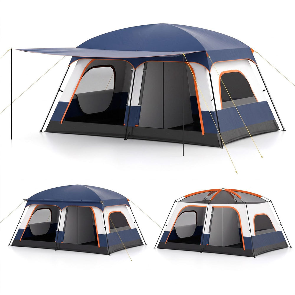 4-10 Person Camping Tent with Porch and 2 Rooms  for Backpacking-M - Gallery View 1 of 1
