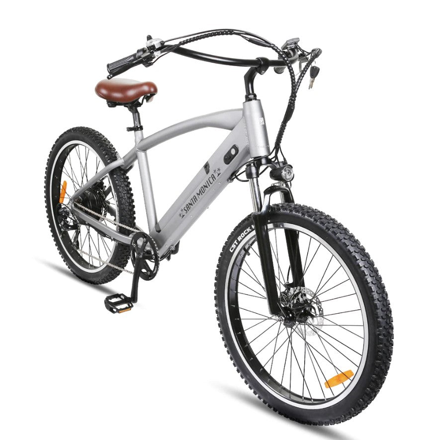 Nakto Santa Monica Electric Fat Tire Bike 26" 500W Motor with Peak 750W 22 Mile Range 48V Li-ion Battery New