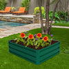 Raised garden bed with vibrant flowers, 40"x32", durable metal construction for backyard vegetable and flower planting.