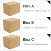 Box A contains 10 tubes and 1 roof canopy for the 13 x 13 feet walk-in chicken coop with waterproof cover.