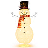 Lighted Christmas snowman decoration, 4.2 ft tall, features 120 LED lights, ideal for indoor and outdoor holiday displays.