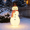 Lighted 4.2 ft Christmas snowman decoration with 120 LED lights, perfect for outdoor holiday displays and winter charm.