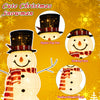 Lighted 4.2 ft Christmas snowman decoration with stylish top hat, smiling face, and festive striped scarf for holiday cheer.