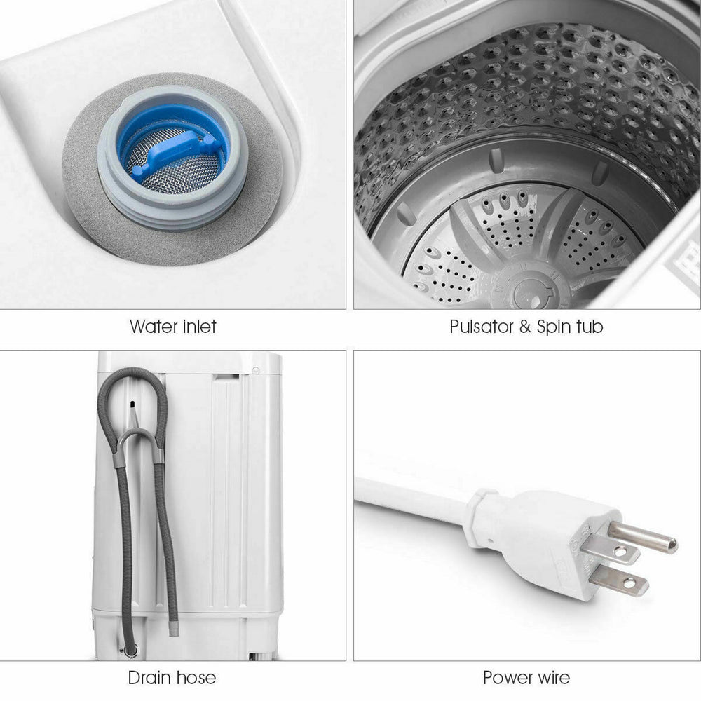 Close-up of the pulsator and spin tub of the 12 lbs full-automatic washing machine with stainless steel inner tub.