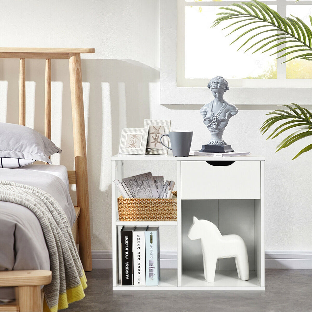 3-Tier Side Table with Storage Shelf and Drawer Space - Gallery View 1 of 11