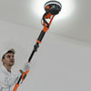 Electric foldable drywall sander with 750W motor, adjustable speed, and extendable handle for easy ceiling sanding.