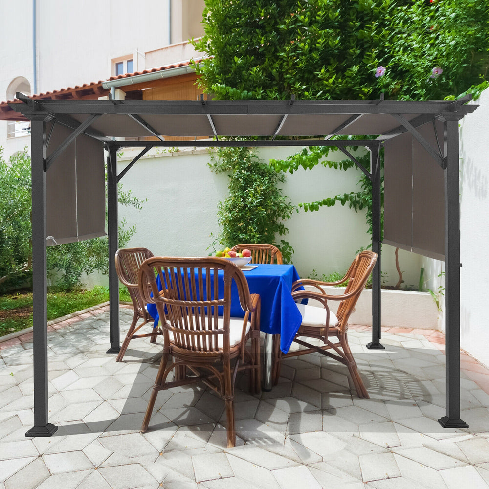 16' x 8' 2Pcs Universal Replacement Canopy for Pergola Structure Sun Awning-Brown - Gallery View 1 of 9