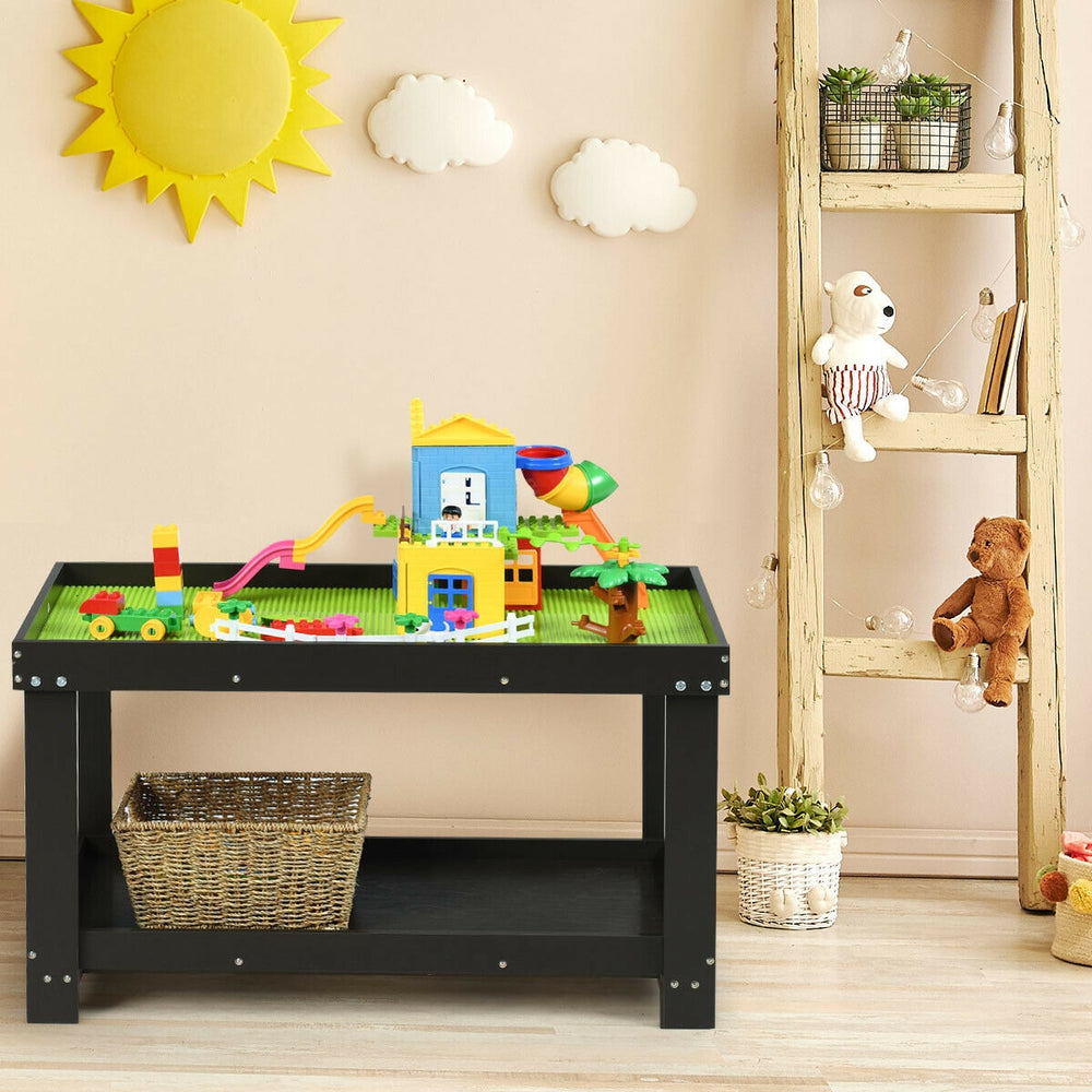 Solid Multifunctional Wood Kids Activity Play Table-Dark Brown - Gallery View 1 of 11