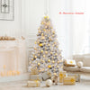 6 feet hinged artificial silver tinsel Christmas tree with 1036 branch tips, ideal for indoor and outdoor holiday.