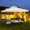 Patio gazebo canopy tent with a double-tier roof, sturdy steel frame, and decorative patterns for outdoor gatherings.