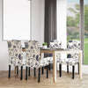 Set of 2 Tufted Upholstered Dining Chairs-Black and White - Gallery View 1 of 12