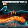 Foldable massage mat with independent lumbar heating, featuring 10 vibration motors for muscle relief and comfort.
