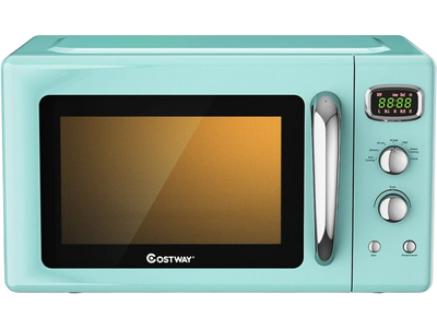 Costway Retro Countertop Compact Microwave Oven 0.9 Cu Ft 83274501 New