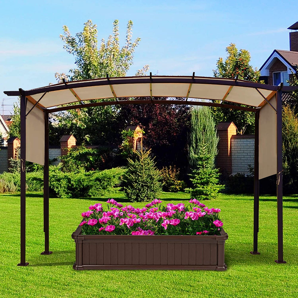 Outdoor canopy shade cover made of durable polyester cloth, measuring 17x7 feet, ideal for pergolas and outdoor spaces.