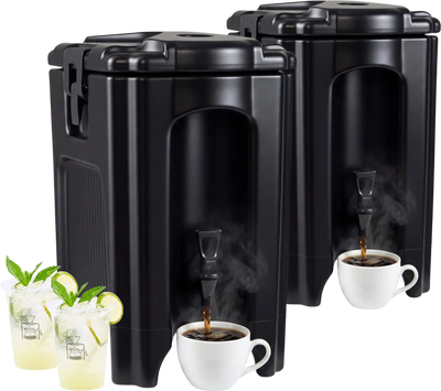 Costway 4.4 Gallon Insulated Beverage Dispenser Set of 2 Ergonomic Handles 41962572 New