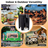4.4-gallon black insulated beverage dispenser with handles, ideal for parties, camping, and food trucks.