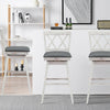 2 Pieces 29 Inches Swivel Counter Height Barstool Set with Rubber Wood Legs-White - Gallery View 1 of 10