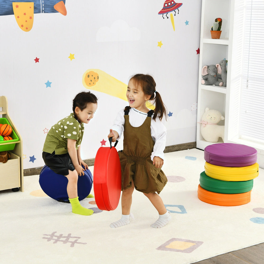 6 Pieces 15 Inch Round Toddler Floor Cushions for Kids-Multicolor - Gallery View 1 of 12