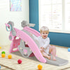 4-in-1 Toddler Slide and Rocking Horse Playset with Basketball Hoop-Pink - Gallery View 1 of 10