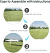 Assembly steps for the 10 x 20 feet waterproof canopy tent, featuring a durable steel frame and weather-resistant.