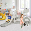 6 in 1 Toddler Slide and Swing Set with Ball Games-White - Gallery View 1 of 12