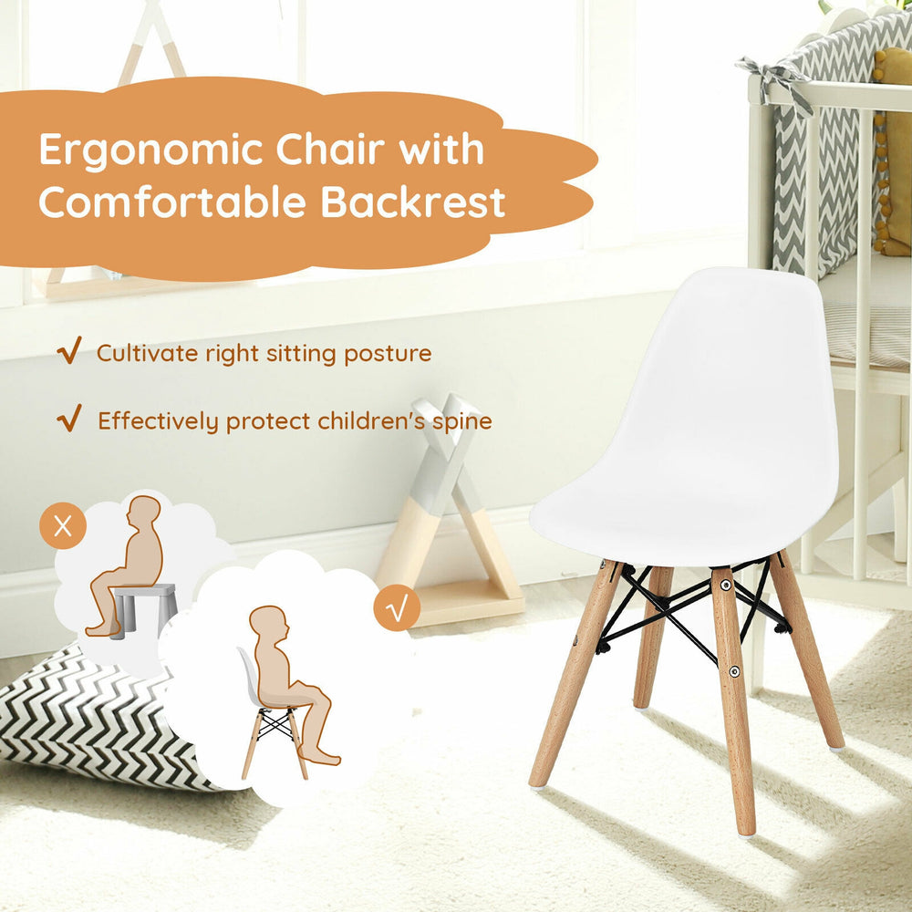 Mini-sized ergonomic chair for kids with comfortable backrest, sturdy beech legs, ideal for playrooms and nurseries.
