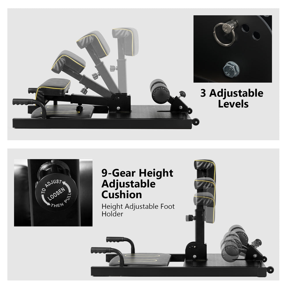 Adjustable height cushion and foot holder of the 8-in-1 Home Gym Multifunction Squat Fitness Machine for versatile.