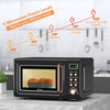 700W retro countertop microwave oven with 5 power levels and 360° rotating turntable, ideal for small spaces.