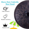 Heavy-duty 30lbs umbrella base with decorative bronze finish, weather-resistant for outdoor patio use.