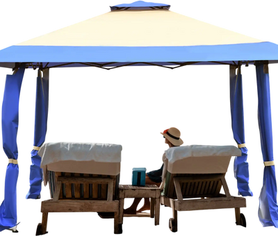 Costway 13' x 13' Pop Up Canopy Tent Blue 05376812 New