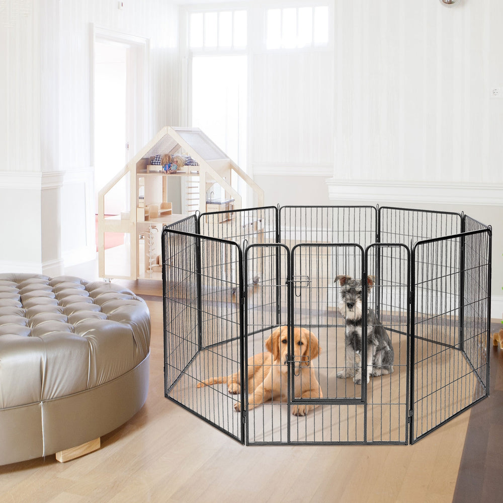 8 Metal Panel Heavy Duty Pet Playpen Dog Fence with Door-40 Inch - Gallery View 1 of 13