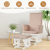 Pink Baby Nursery Relax Rocker Glider and Ottoman Set with ergonomic design and soft fabric for ultimate comfort.