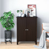 2-Door Bathroom Floor Storage Cabinet Space Saver Organizer-Brown - Gallery View 1 of 12