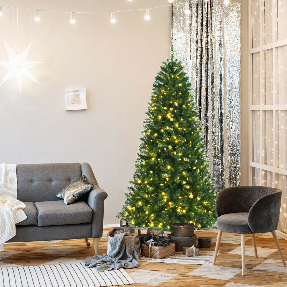 Artificial Hinged Christmas Tree with Remote-controlled Color-changing LED Lights-6' - Gallery View 1 of 12